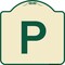 Signmission Designer Series Sign W/ Letter P, Tan & Green Heavy-Gauge Aluminum Sign, 18" x 18", TG-1818-22934 A-DES-TG-1818-22934 - alternate 1